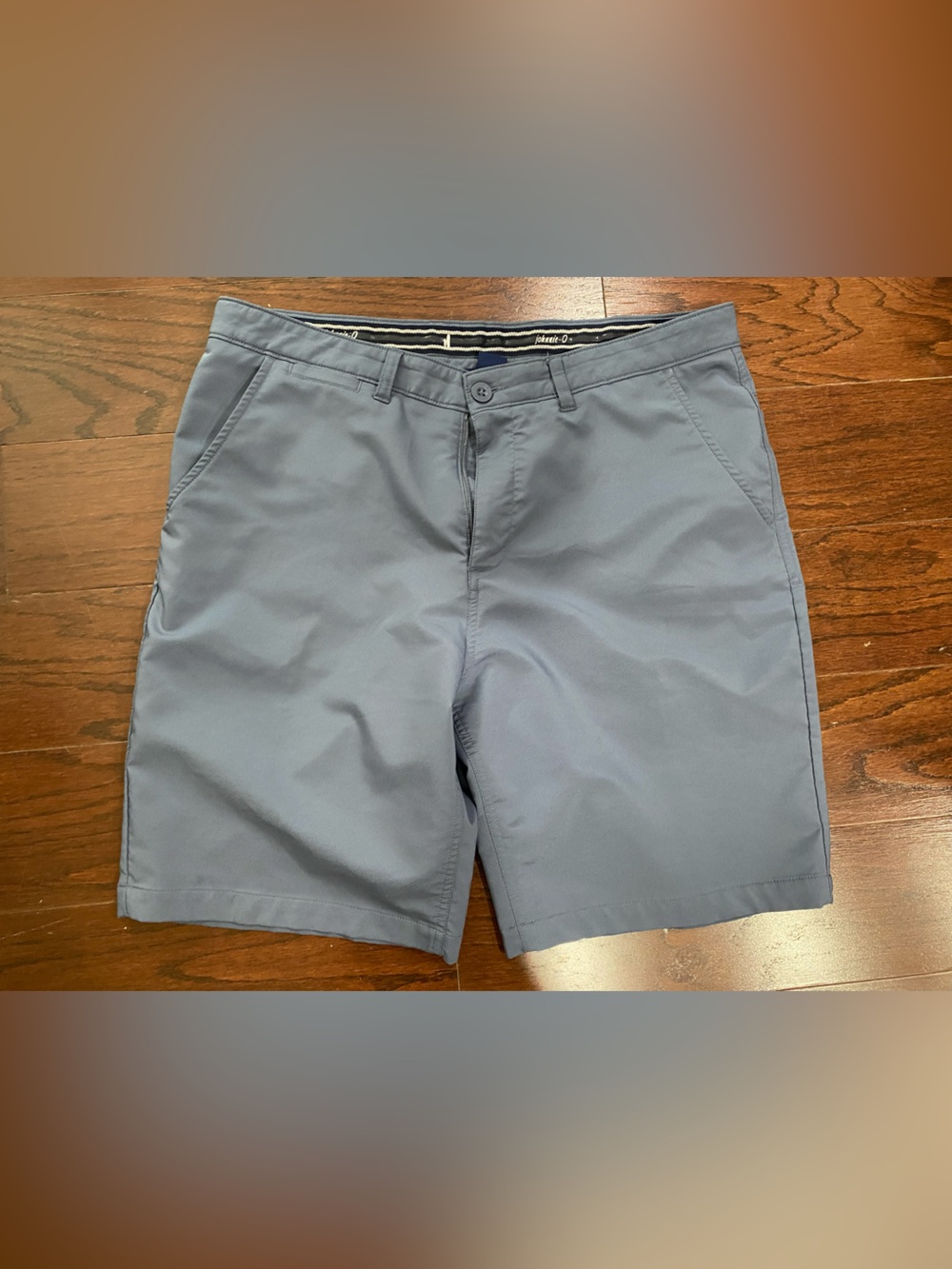 Johnnie-O Mens 34 Performance Shorts Blue Stretch Golf Casual Flat Front